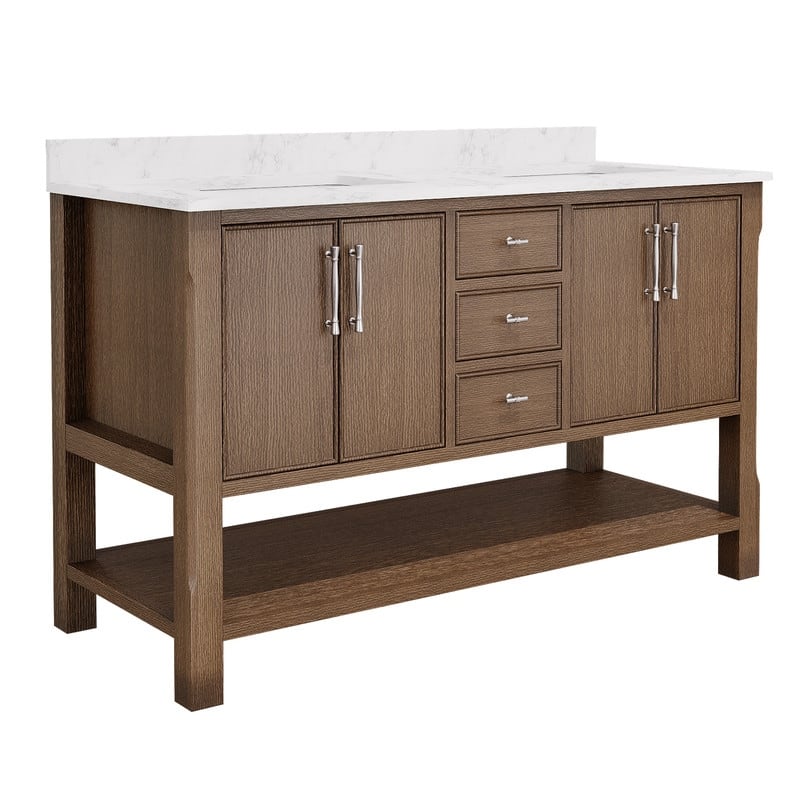 54-Inch Solid Wood Bathroom Vanity with Sink – Minimalist Design for Modern Interiors