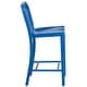 preview thumbnail 89 of 116, 2 Pack 24'' High Metal Indoor-Outdoor Counter Height Stool w/ Vertical Slat Back