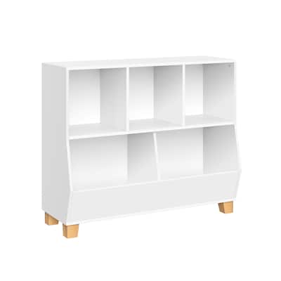 RiverRidge Kids Catch-All 35in Toy Storage Organizer with 3 Cubbies and 2 Storage Compartments - White with Optional Bins