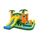 preview thumbnail 1 of 6, 8-in-1 Tropical Inflatable Bounce Castle with 2 Ball Pits Slide and Tunnel - Multicolor Without Blower