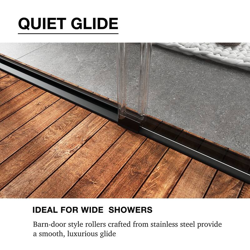 48/54/60 Inch Double Sliding Framed Shower Door with Clear Tempered Glass