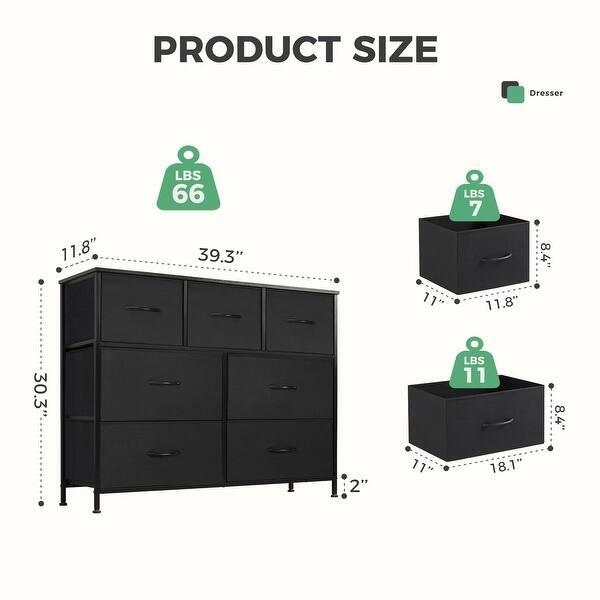 7 Drawers Multifunctional Bedroom Dresser Storage Accent Chest Storage ...