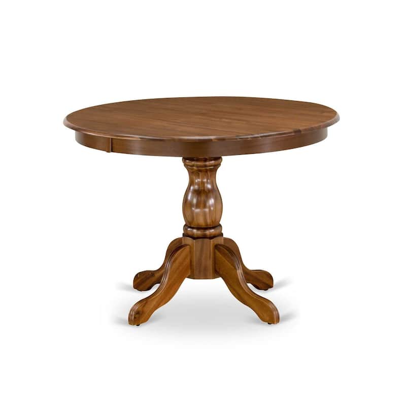 Vintage Round Dining Table Set with 4 Chairs - Walnut Kitchen Table & Chair Set
