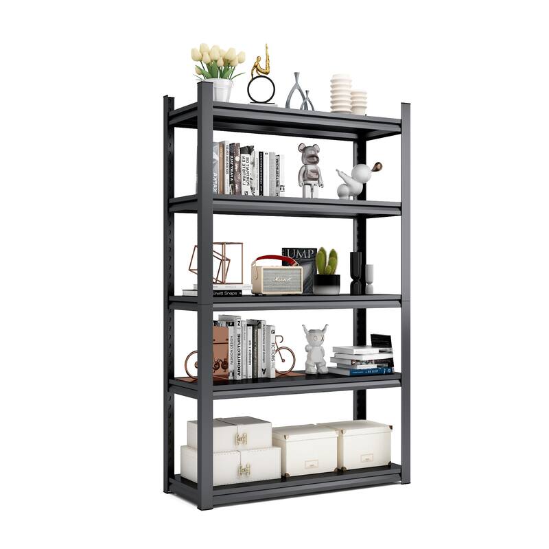 72"H 5 Tier Metal Shelves,2000LBS Heavy Duty Storage Shelves Adjustable Garage Shelf Unit Storage Utility Rack