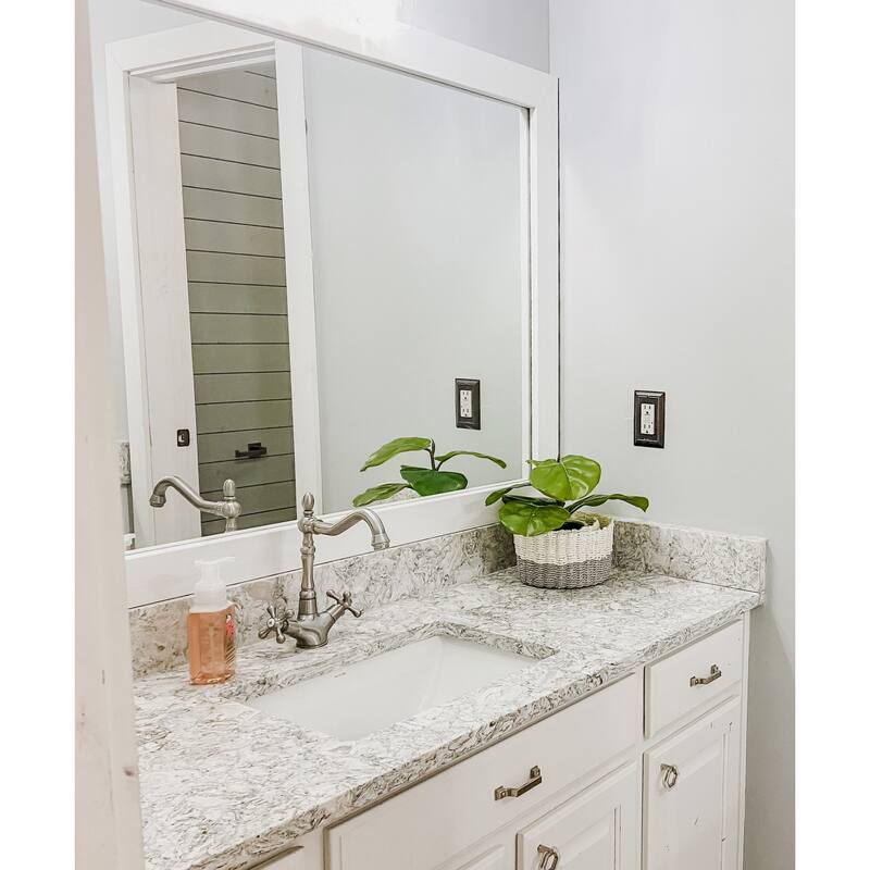 Frame My Mirror Rustic White Framed Wall Mirror, Pendleton Design