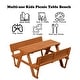 preview thumbnail 4 of 7, Wooden Kids Picnic Table Bench with Backrest, Outdoor Children's Backyard Table, Crafting, Dining, and Playtime Patio Table