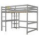 preview thumbnail 53 of 91, Modern Solid Wood Loft Bed with Built-in Desk, Safety Ladder