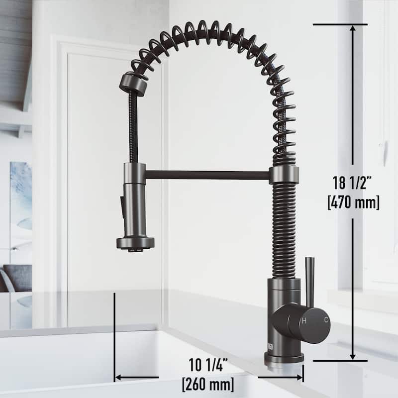 VIGO Edison 19" H Single Handle Pull-Down Sprayer Kitchen Faucet