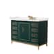 Option Green, Bronze Trim, White Quartz Top