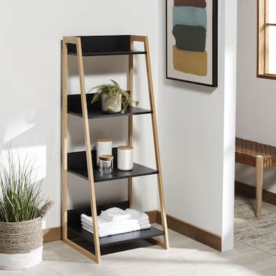 SAFAVIEH Barteau 4-Tier Bamboo Shelf - 20Wx19Dx53H