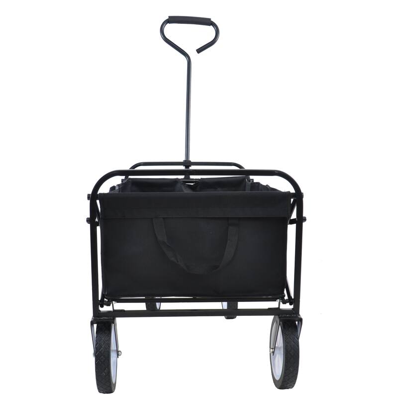 Multipurpose Steel Folding Wagon for Garden, Shopping, and Beach Outings