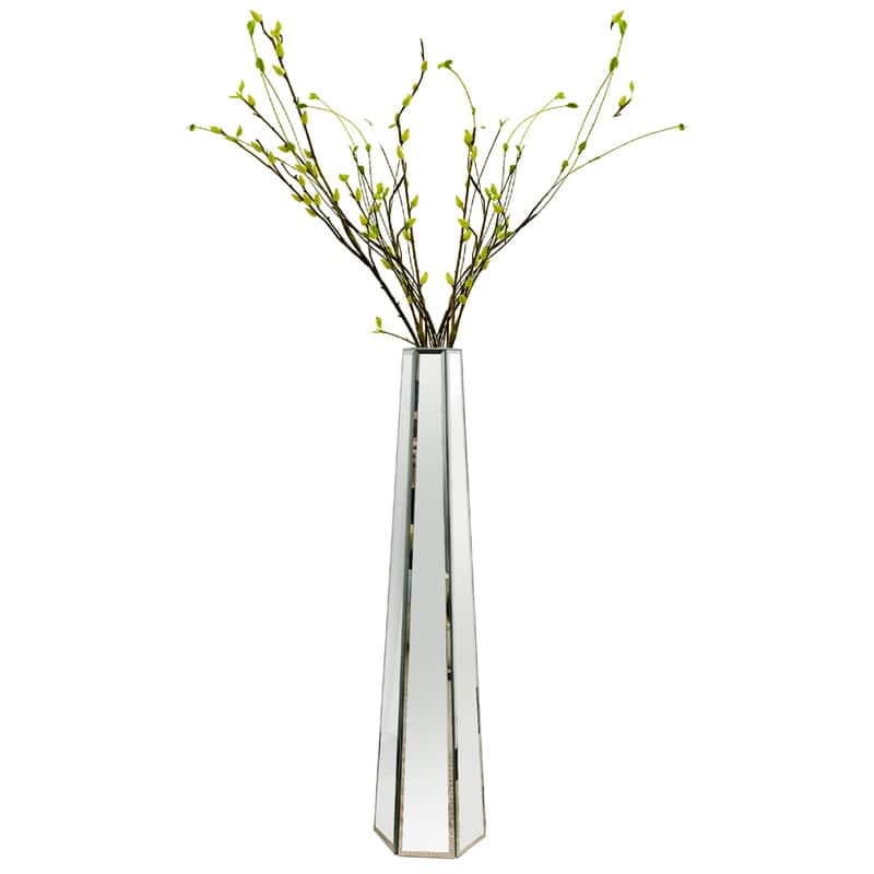 28" Tall Floor Vase Mirror Silver Large Flower Vases