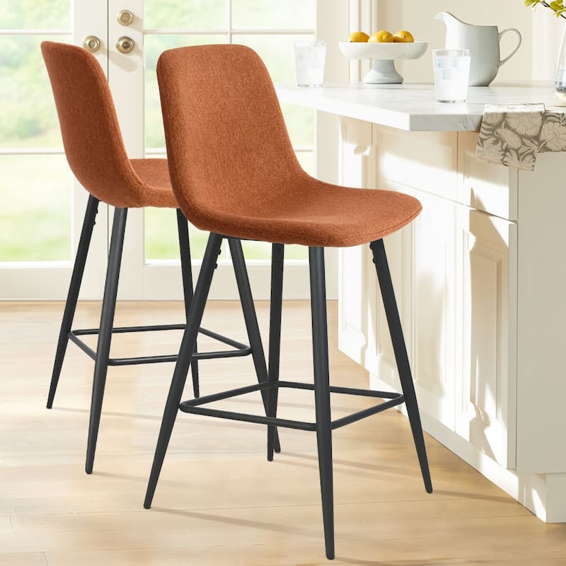 Fabric Upholstered 26" Counter Stool (Set of 2) - 38"x19"x19" - Terra