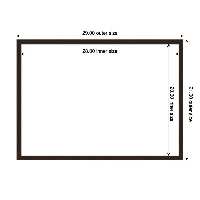 Amanti Art Carlisle Blonde Narrow Framed Dry Erase Magnetic Board - 29 x 21 in - Carlisle Espresso Narrow