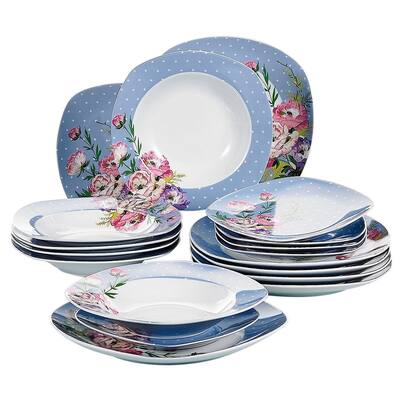VEWEET 'Hannah' Polka Dot Patterns Porcelain Dinnerware Set
