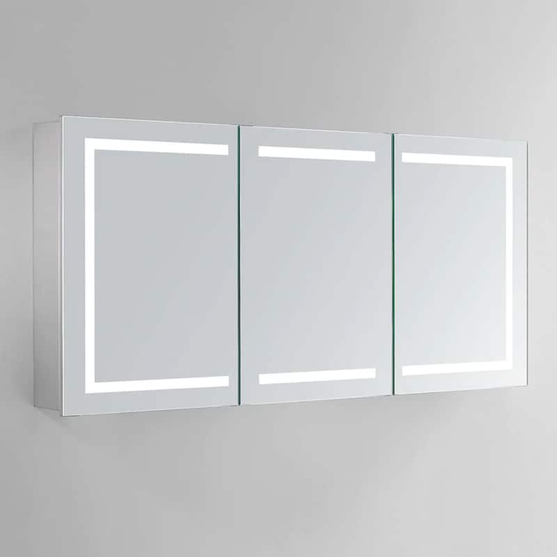 Modern Mirrors Europa III 28x60 inch 3 Door Bathroom Mirror Cabinet - 28*60 - 28*60