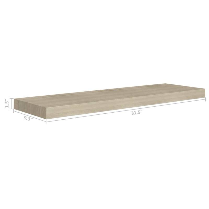 Zyno Wall Shelf, 32 Inch, Oak Brown MDF Body, Modern Design