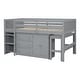 preview thumbnail 20 of 18, Multifunctional Twin Size Low Loft Bed With Pull-Out Desk, Drawers, Cabinet, Pine Wooden Bed with Storage Shelves, White