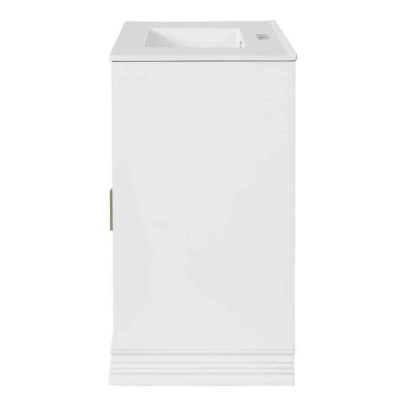 36" Bathroom Vanity with Undermount Ceramic Sink, Solid Wood Frame Bathroom Storage Cabinet