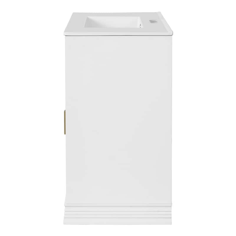 36"Bathroom Vanity with Ceramic Sink,Bathroom Vanities Cabinet with 2 large Soft Closing Doors,Solid Wood Frame Storage Cabinet