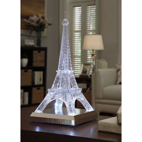 2 Clear Silver Medium Silver Base Eiffel Tower Tabletop Decor 15.75"