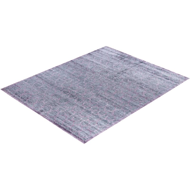 Modern One-of-a-Kind Hand-Knotted Area Rug, Gray - 7' 10" x 10' 1"