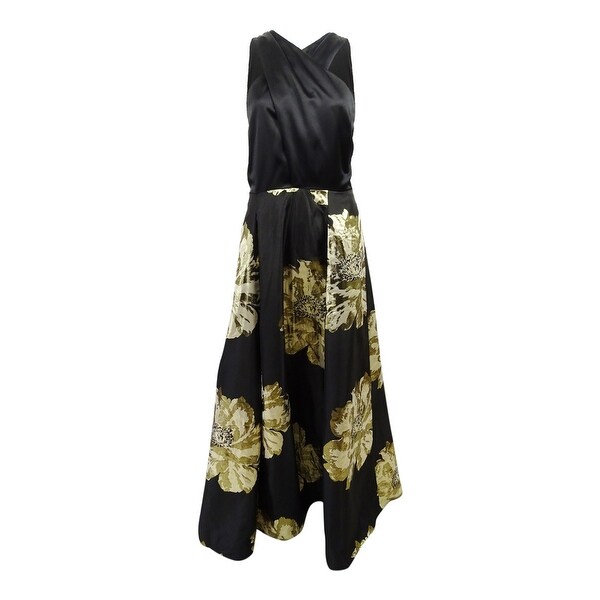 tahari gold dress