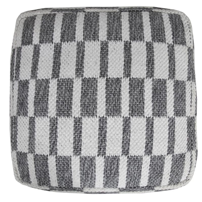 HomeRoots 18" Gray 100% Cotton Ottoman