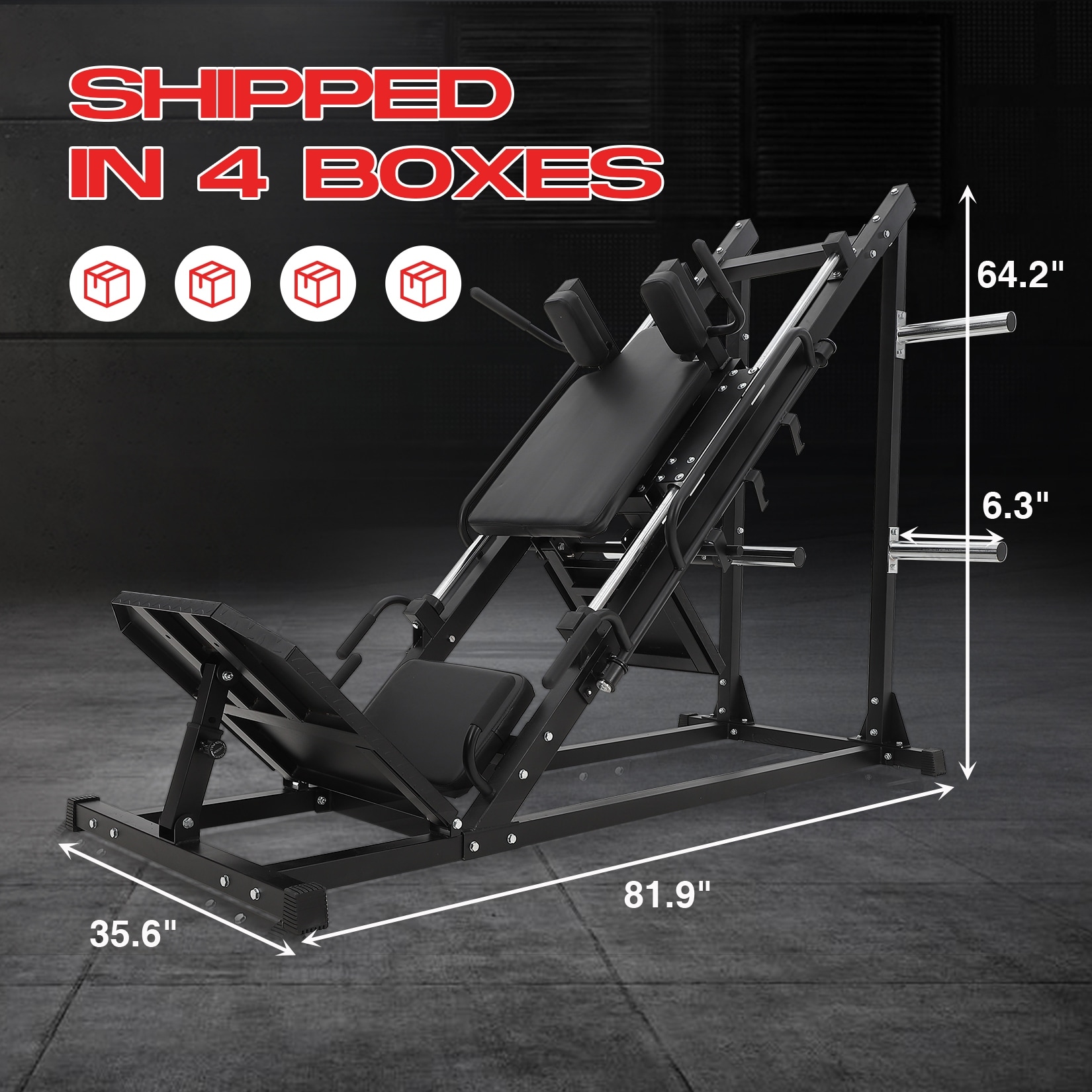 Leg Press Hack Squat Machine Combo, Professional 2 in 1 Adjustable 