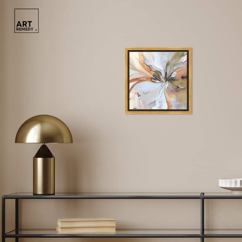 Art Remedy Golden Aesthetic Framed Boho Abstract 1 Piece Canvas Wall Art