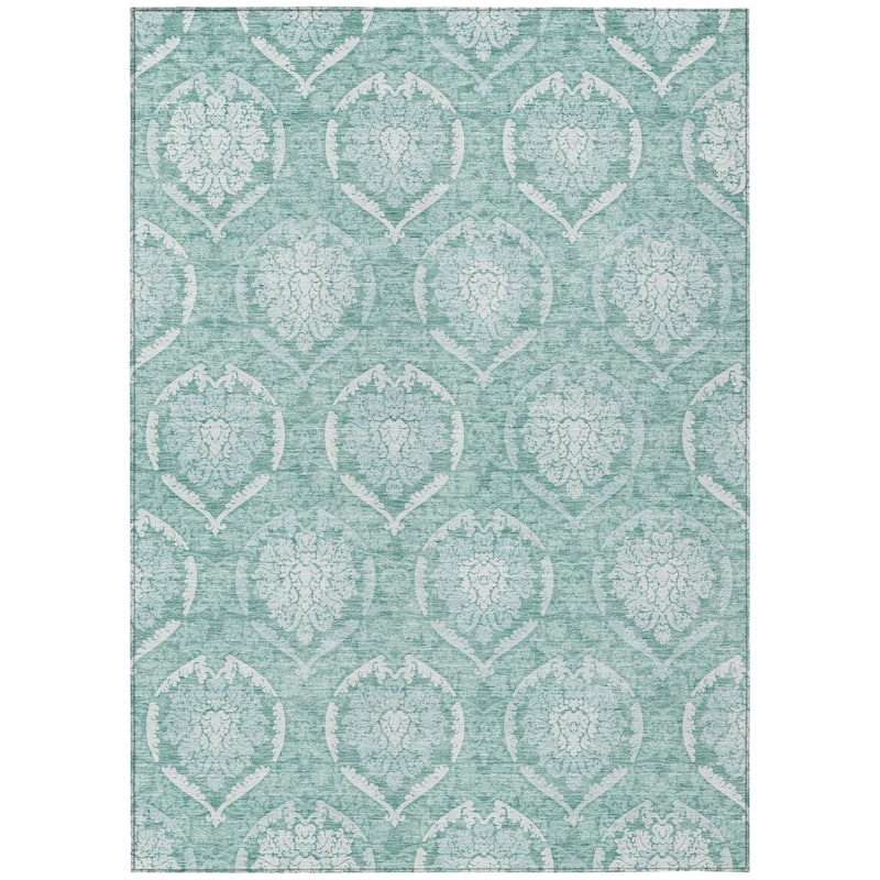 HomeRoots Medallion Transitional Rectangle Outdoor Rug