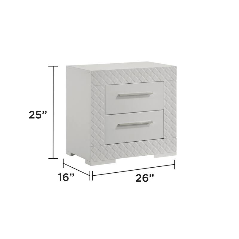 Blanca Modern Style 2-Drawer Night stand Made with Wood