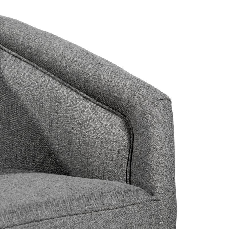 Traditional Club Style Upholstered Accent Chair with 360° Swivel Metal Base