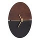 preview thumbnail 4 of 7, Kate and Laurel Keene Wall Clock - 22" Diameter 22" Diameter - Walnut Brown/Black