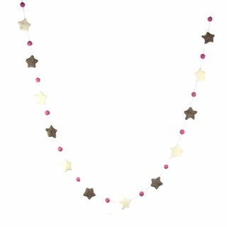 Stars Garland Baby Nursery Room Decor, Grey/Pink