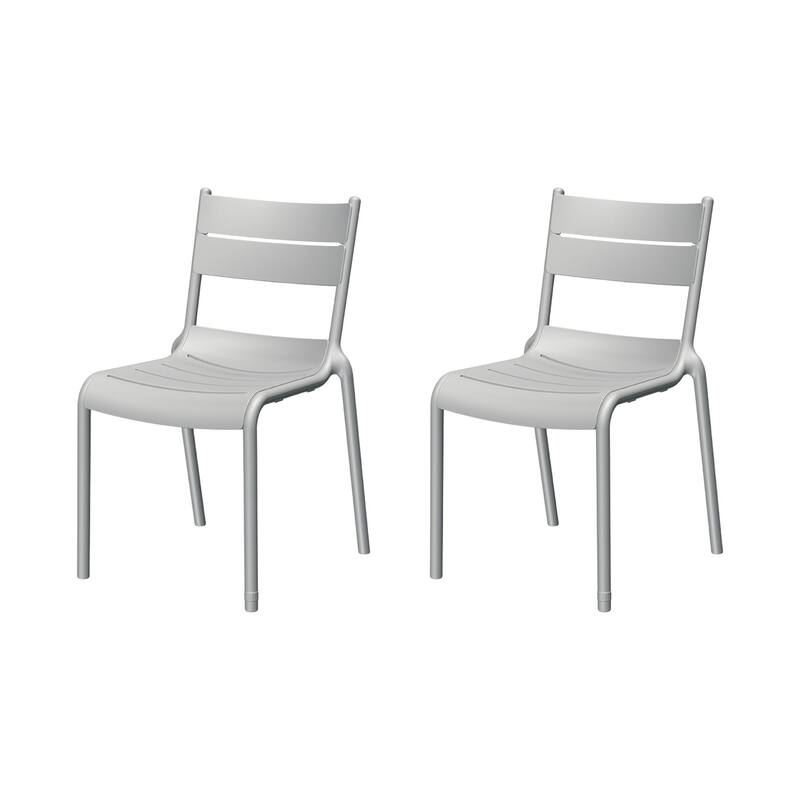 Naples Stackable Side Chair, 2 Pcs - Cold Grey