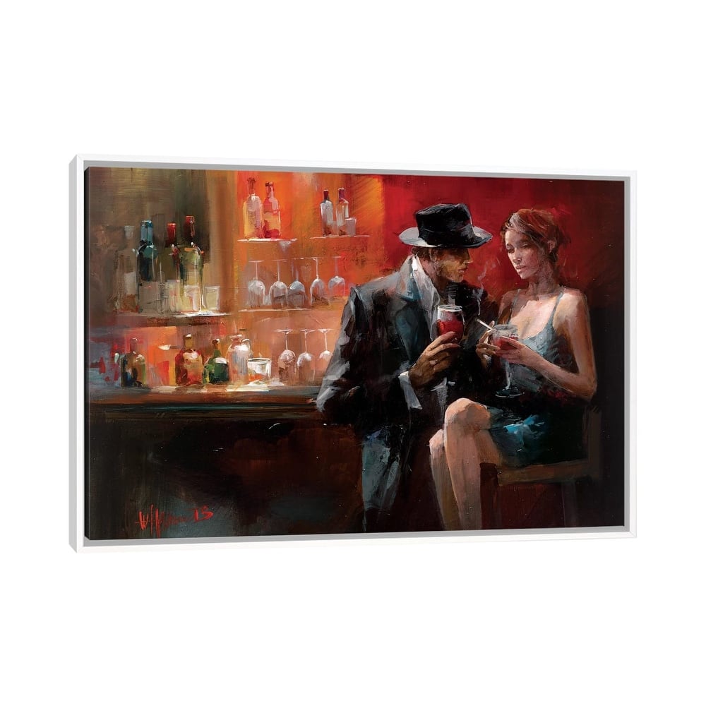 iCanvas "Evening In The Bar I" by Willem Haenraets Framed Canvas Print