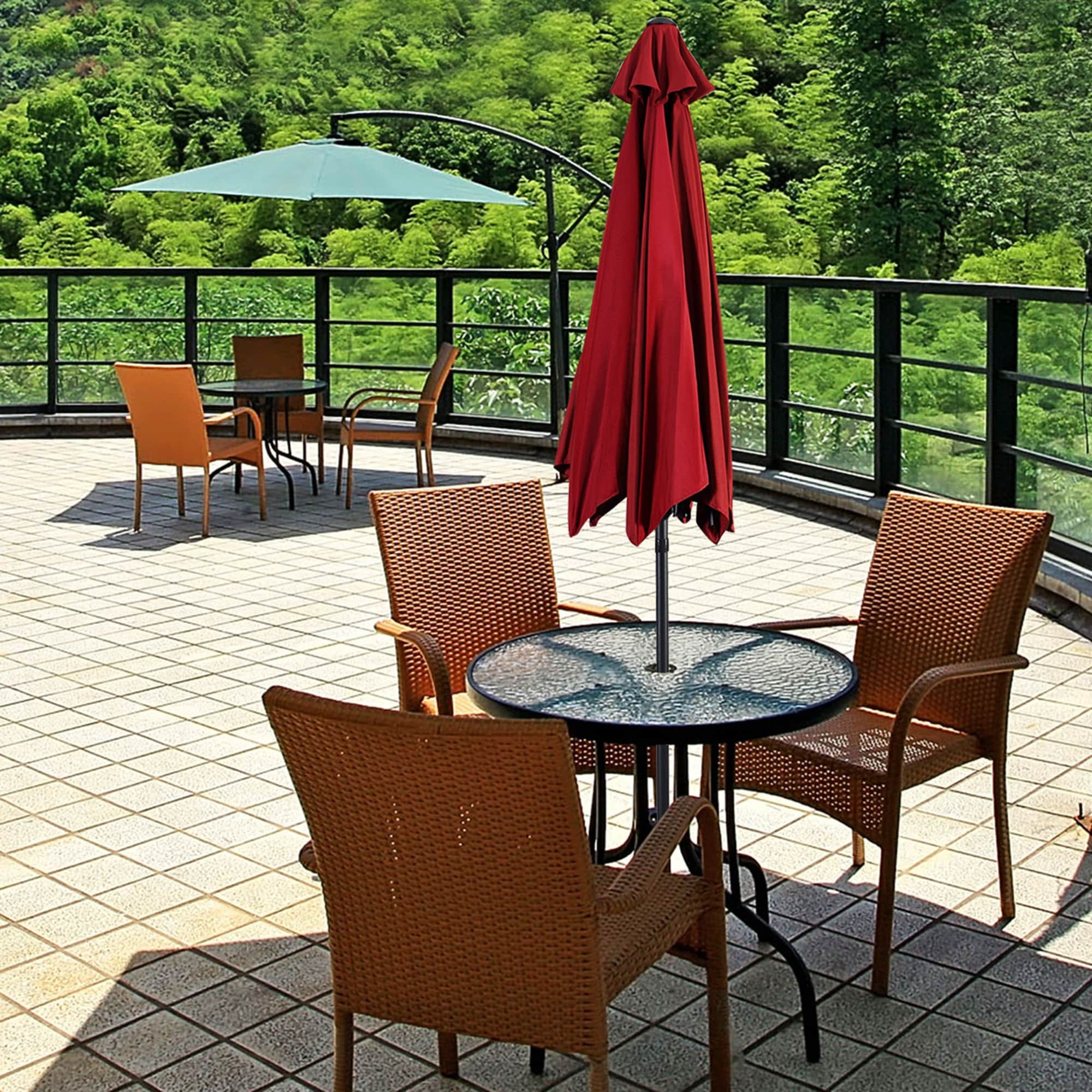 Shop Black Friday Deals On 9ft Patio Umbrella Outdoor Yard Garden Overstock 31284873