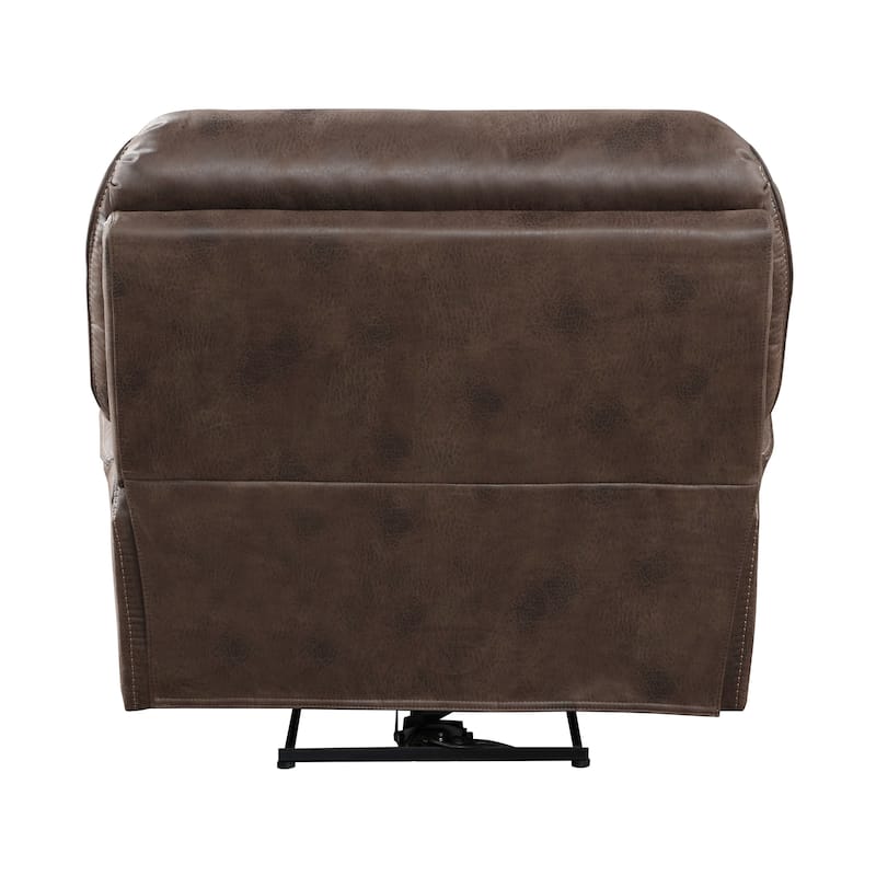 Tony 45 Inch Power Recliner Chair, Brown Microfiber, Solid Wood, USB Port