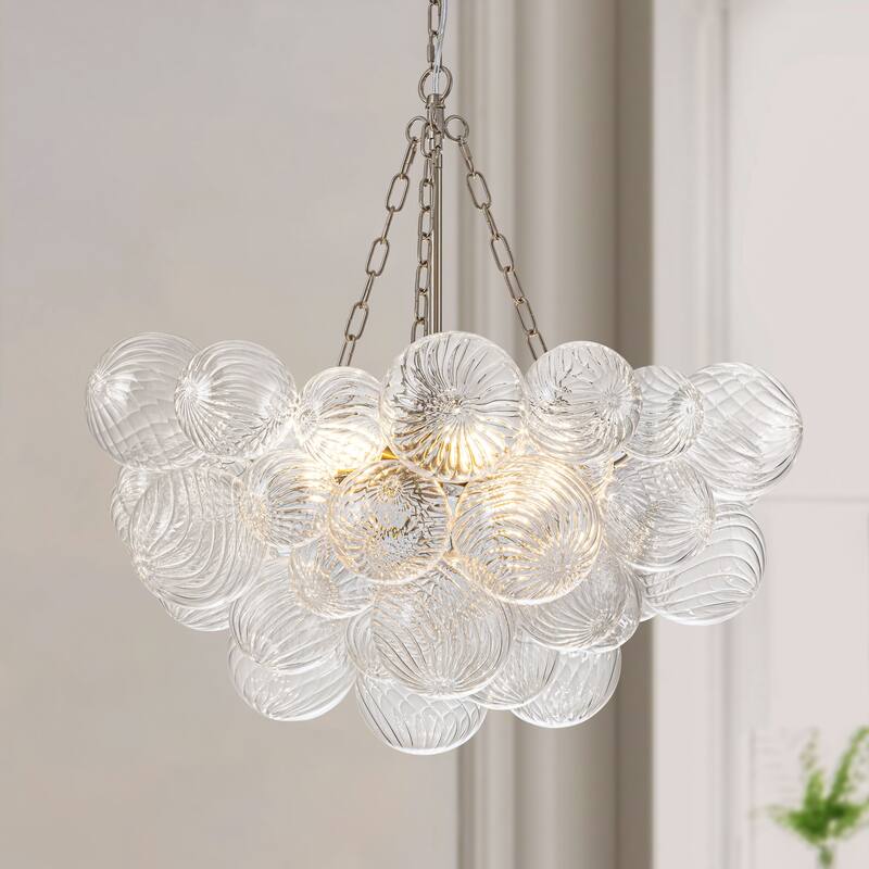 Starsky 6-Light Swirled Bubble Glass Globe chandelier