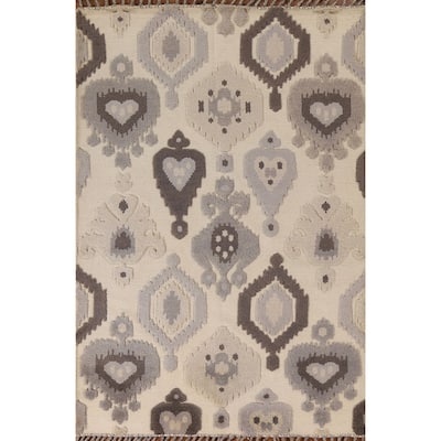 Geometric Moroccan Oriental Area Rug Handmade Wool Carpet - 5'2"x 8'0"