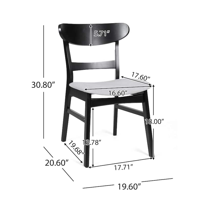 5-Piece, Mid-Century Modern Dining Table Set, with Rubberwood Frame and 4 Upholstered Chairs, for Dining Room, Walnut + Mint