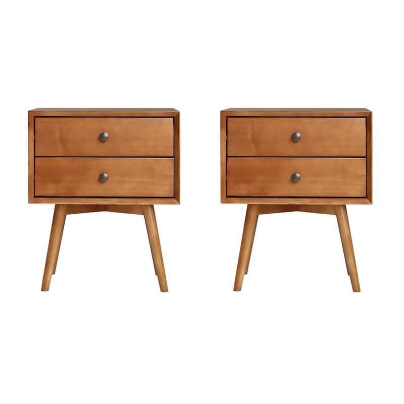 Middlebrook MidCentury Solid Wood 2Drawer Nightstand, Set of 2 On