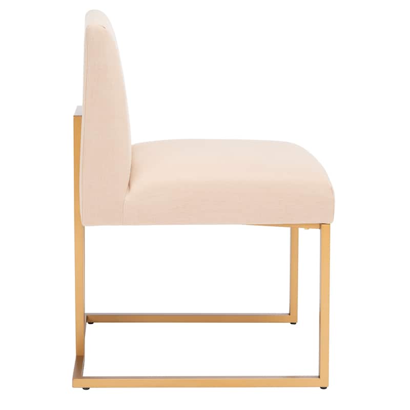 SAFAVIEH Aristeia Glam Beige/Gold Side Chair (Set of 2) - 19.5" W x 23.4" L x 32.5" H - 20Wx23Dx33H