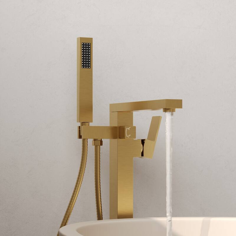 GRANDJOY 1-Handle Stylish Freestanding Tub Faucet with Hand Shower