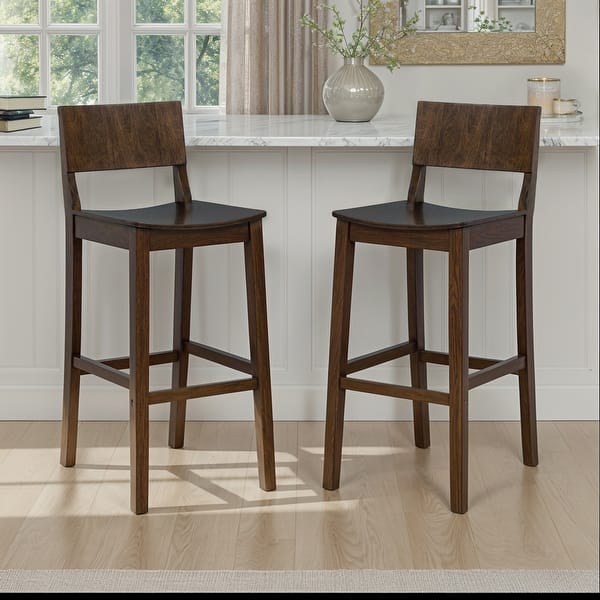 slide 2 of 36, Linon Dahlia Armless Barstool Set of 2 Walnut