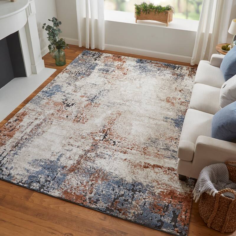 Grand Bazaar Odera Machine Made Distressed Modern Area Rug