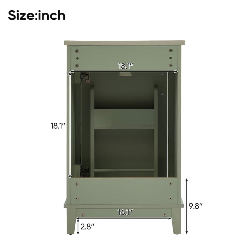 Bathroom Vanity with Sink, Small Bathroom Cabinet with Storage Racks, Single Basin Vanity Set with Soft-Close Door