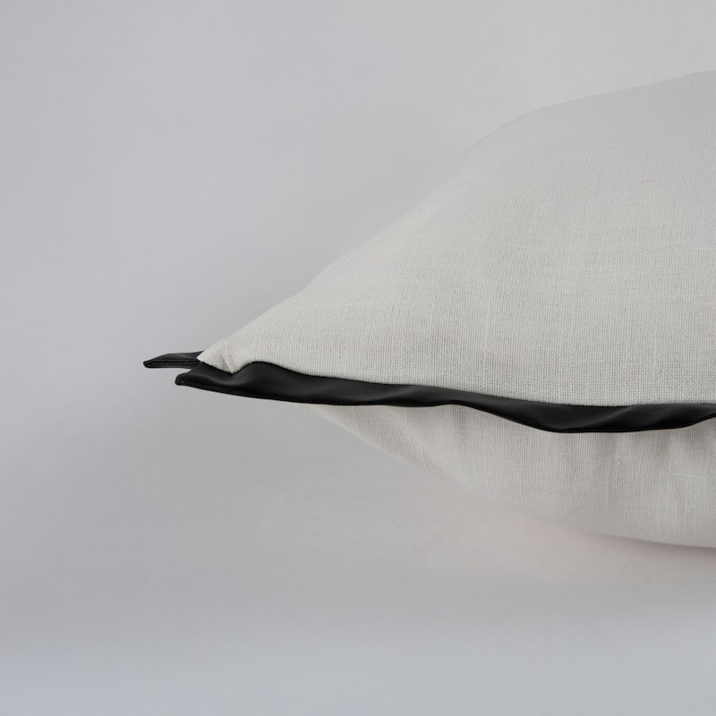 Rizzy Home Modern Leather Flange Throw Pillow, 20x20