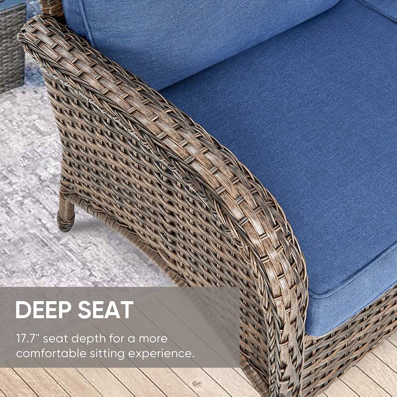 Gymojoy L-Shaped Outdoor Sectional Sofa Set, PE Wicker Couch with Water-Resistant Olefin Cushions